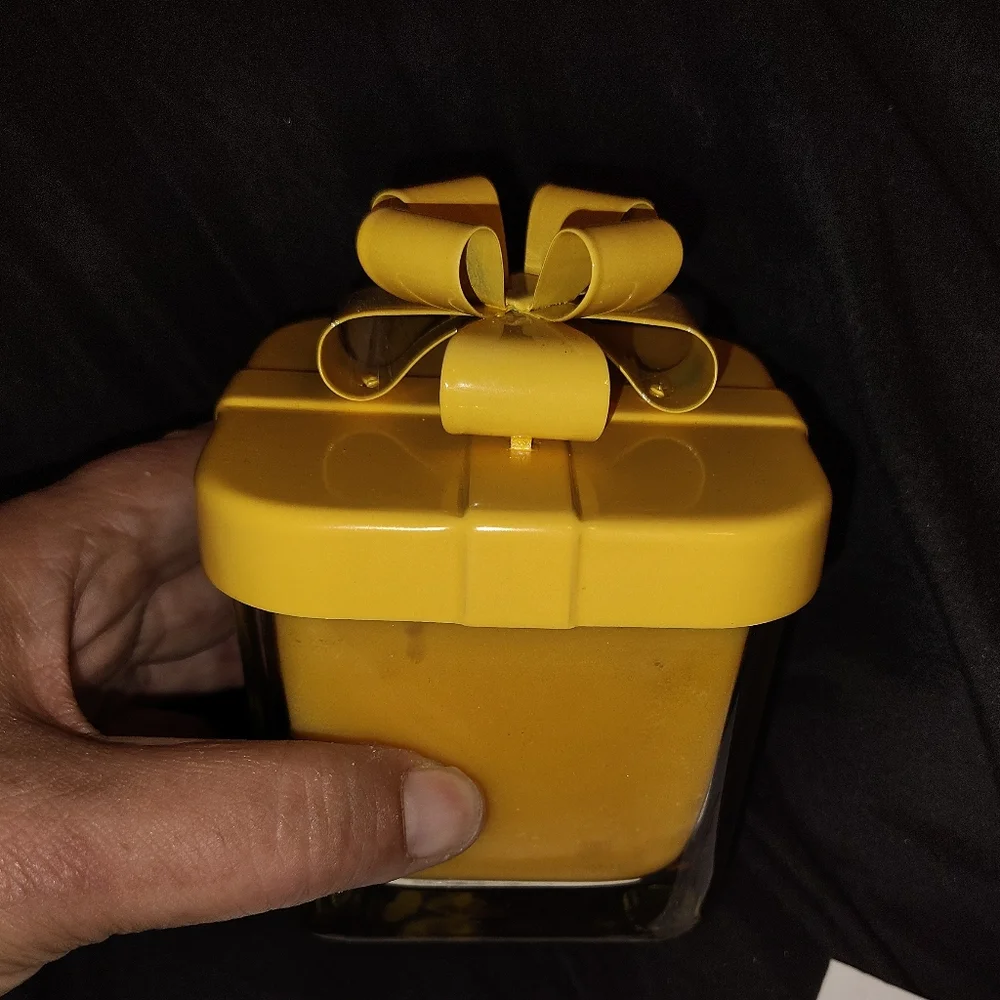 PartyLite Orange Candle with Bow Lid